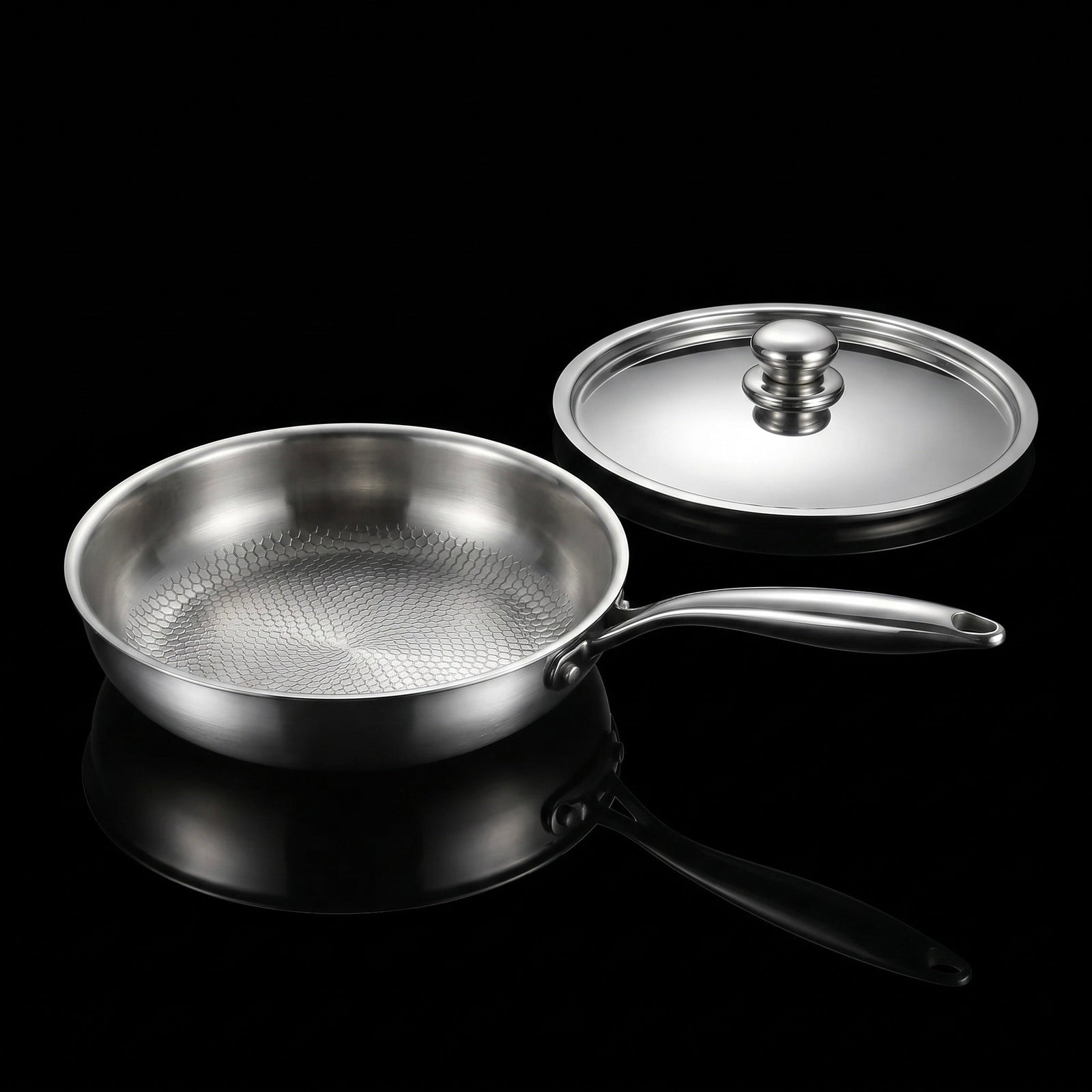 Titanium Hammered Pan with Lid