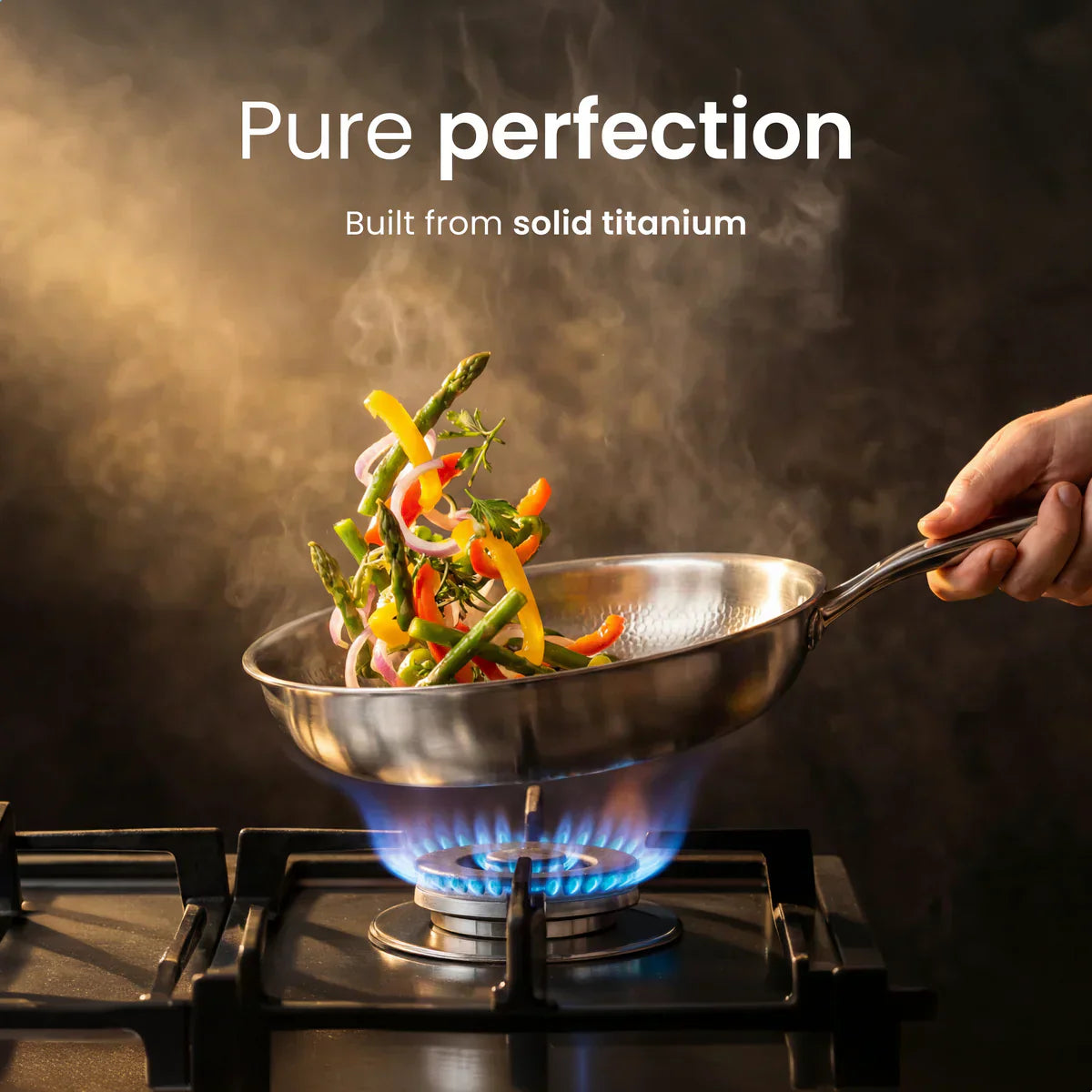 Titanium Hammered Pan with Lid